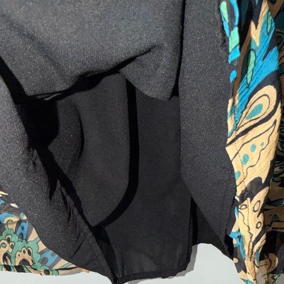 Zara Black and Teal Paisley Sz XS Dress NWT - Picture 8 of 10